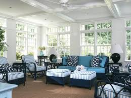 Sunroom With Blue And White Wicker Furniture Sunroom Furniture White Wicker Furniture Home