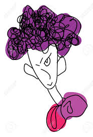 Find images of purple hair. Line Art Of A Skinny Boy With Big Ears And Purple Hair Color Has Curly Hair And Gives A Strange Look Vector Color Drawing Or Illustration Royalty Free Cliparts Vectors And Stock