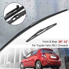 Find the correct wiper blade size for your vehicle. 28 12 Front Rear Windscreen Windshield Wiper Blades For Toyota Yaris Mk3 2011 2012 2013 2014 3 5 Door Windscreen Wipers Aliexpress