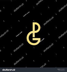 Initial Letter Gp Pg Minimalist Art Logo Gold Color On Black Background Pg Minimalist Gp Initial