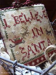 Meet big primitive christmas sampler! The Primitive Hare I Believe In Santa Cross Stitch Patterns Christmas Xmas Cross Stitch Cross Stitch