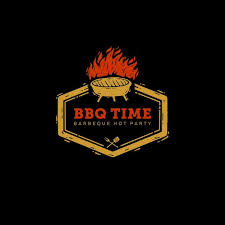 Icon Logo Barbeque Party Time Logotipos Creativos Fondo De Pantalla Color Aqua Asaderos