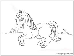 These horse coloring pages, printable from your home computer, are fun for any child who loves horses or farm animals in general. Cute Baby Horse Coloring Pages Novocom Top