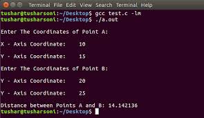 C Program To Calculate Distance Between Two Points Codingalpha