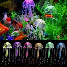1pcs Lovely Silicone Artificial Jellyfish Style Swim Glowing Effect Fish Tank Aquarium Decoration Fish Tank Decorations Aquarium Decorations Jellyfish Tank