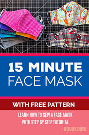 There are also adjustable ties made out of ribbon, so the mask there are 3 sizes available and it attaches with ribbon. 15 Minute Fabric Mask With A Free Pattern