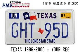 Do texas license plates have registration stickers? Texas Custom Aluminum License Plate Embossed With Any Registration Number