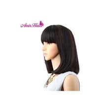 Amir Straight Black Synthetic Wigs With Bangs For Women