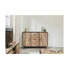 Enfilade industrielle bahut buffet en fer et bois de 206 cm 4 portes métallique. Buffet Row 2 Doors 3 Drawers Industrial 140 Cm Benoit Massive Teak Recycled And Metal