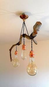Luminaire Suspension Etsy Wood Lamps Wooden Light Driftwood Lamp