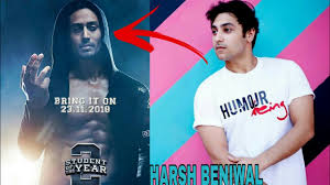 Harsh Beniwal In Student Of The Year 2 And More Youtube Student of the year 2 stars tiger shroff in the lead role.