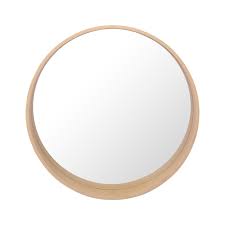 Miroirs artisanaux en bois de noix. Miroir Rond Bois Vali Mob In