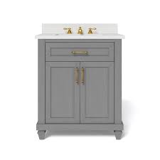 Home Decorators Collection Grovehurst 30 In W X 34 5 In H Bath Vanity In Antique Grey With Engineered Stone Vanity Top In White With White Basin Hdc30dgv Th In 2020 Bath