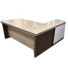 Then i put the desk on the floor on top of the sheets and used little shims of wood to ensure it was perfectly level because my floor is not. Wooden L Shape Office Table Length 6 Feet Rs 22000 Unit Swastik Interiors And Furnishers Id 17980344897