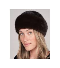 Susan Mink Fur Roller Hat in Mahogany: FurHatWorld.com