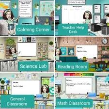 Bitmoji Virtual Classroom Scenes Editable In By Funwithflint Teachers Pay Teachers In 2020 Google Classroom Teachers Virtual Classrooms Interactive Classroom