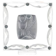10 jzk 20 x segnaposto campanelle cuore tirabaci. Quadretto Swarovski Comunione Bilaminato 7x7 Cm Vendita Online Su Holyart
