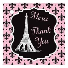 Paris Pink Black White Eiffel Tower Bridal Shower Favor Tag Wedding Gift Favors Themed Wedding Favors Bridal Shower Favors
