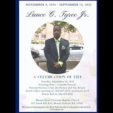 TUESDAY SEPTEMBER 26TH AT MOUNT ZION CHRISTIAN BAPTIST CHURCH 411 SOUTH 8TH  AVENUE MOUNT VERNON NY... FUNERAL SERVICES WILL BE HELD FOR LANCE TYREE AKA  BIG L AKA MINNESOTA PHATS... SERVICES START