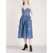Self Portrait 3d Floral Azaelea Guipure Lace Midi Dress 9 205 Mxn Liked On Polyvore Featuring Dres Lace Midi Dress Scalloped Lace Dress Long Fitted Dresses