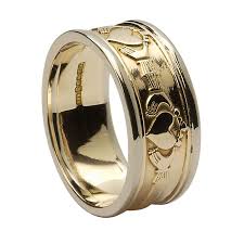 Gold Claddagh Rings For Men Mens Claddagh Wedding Rings Bands No 2 Collection Claddag Celtic Engagement Rings Claddagh Engagement Ring Gold Claddagh Ring