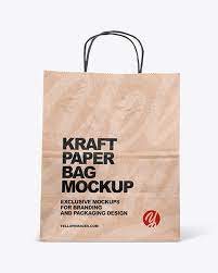 Download Kraft Paper Shopping Bag Mockup In Bag Sack Mockups On Yellow Images Object Mockups