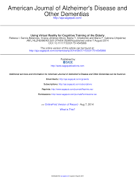 I've found that taking time to find and plan stimulating activities is well worth the effort. Pdf Using Virtual Reality For Cognitive Training Of The Elderly
