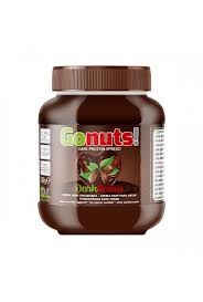 Crema spalmabile in una vaso di cioccolato fondente con concia originale di rhum; Daily Life Crema Spalmabile Al Cioccolato Fondente Go Nuts 350gr