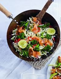 Smoked Salmon And Broccoli Stir Fry Recipe Delicious Magazine Recipe Smoked Salmon Recipes Salmon Stir Fry Salmon And Broccoli