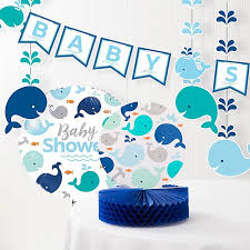 Using colours, textures, and images from the beach you can give your bathroom a nautical ocean feel. Creative Converting Blue Baby Whale Baby Shower Decorations Kit Bed Bath Beyond