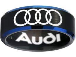 Audi Logo Ring Audi A3 A4 A5 A6 A7 A8 R8 Q5 Tt Rs Black Rings 8mm Tungsten Ring Custom Rings
