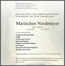 University of cologne | uoc · department of neurology. Traueranzeigen Von Mariechen Nordmeyer Trauer Kreiszeitung De