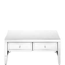 Aus massivholz fürs wohnzimmer online bestellen. Klassischer Verspiegelter Couchtisch Aus Klarem Spiegelglas Mit Zwei Schubladen Und Griffen In Kristall Optik