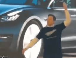 Tesla's cybertruck window fail is funnier every time you watch it. Tesla Elon Musk Shows Dance Moves At Shanghai Model 3 Event