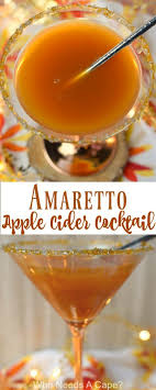 Amaretto Apple Cider Cocktail Combines The Best Flavors In An Easy To Make Beverage Perfect For Fall Cider Cocktails Apple Cider Cocktail Easy Alcoholic Drinks