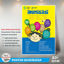 Imunisasi terhadap suatu penyakit hanya akan memberikan kekebalan atau resistensi pada penyakit itu saja, sehingga untuk terhindar dari dengan bantuan dukun bayi di rumah dengan peralatan yang tidak s t e r i l ; Poster Kesehatan Imunisasi Bayi Laminating Glossy Shopee Indonesia