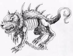 Drawing is about finding and understanding the. Demon Dog Illustration Art Drawing By Wayne Tully