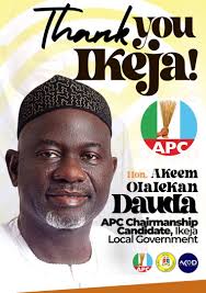 AKOD APPRECIATES IKEJA APC FOR THEIR UNWAVERING SUPPORT AS HE CLINCHES THE  PARTY'S CHAIRMANSHIP TICKET First and foremost, I give all glory to  Almighty God for His grace and favour throughout this