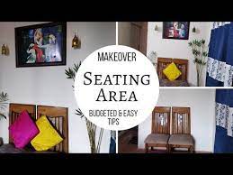 Seating Area Makeover Indian Seating Living Room Budgeted Seating Decoration Youtube Indian Seating Seating Area Decor