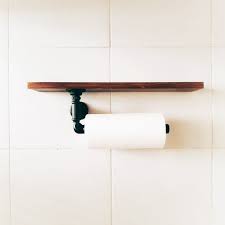 Endustriyel Demir Boru Kagit Havluluk Masif Ahsap Rafli Havlu Kagitlikli Duvar Rafi Banyo Ve Mutfaklar Icin Duvar Banyo Raf