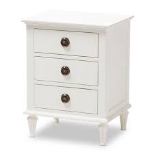 This item includes free home delivery. Venezia French Inspired Rustic Washed Wood 3 Drawer Nightstand White Baxton Studio Target