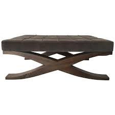 5 out of 5 stars. Italian Design Grey Velvet Upholstered Coffee Table With Crossed Wood Legs For Sale At 1stdibs