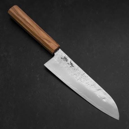 Santoku Silver Steel #3 Nashiji Olive Handle 170mm (6.7”)
