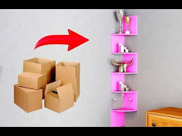 Cardboard craft ideas for home decor. Simple Diy Corner Shelf For Toys Art Craft Ideas Diy Room Decor Cardboard Decor Diy Cardboard Furniture