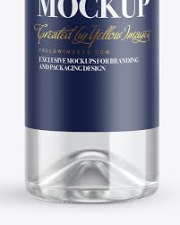 Clear Glass Grappa Bottle Mockup In Bottle Mockups On Yellow Images Object Mockups
