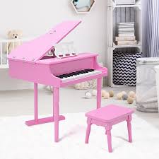 30 Key Childs Toy Grand Baby Piano W Kids Bench Wood Pink Walmart Com
