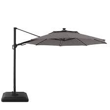 Download this free photo about umbrella and chair around swimming pool, and discover more than 8 million professional stock photos on freepik. Style Selections Offset Patio Umbrella With Led Lighting Aluminum And Olefin Round Tiltable And Rotating Grey Yjaf 819d 2 Rona