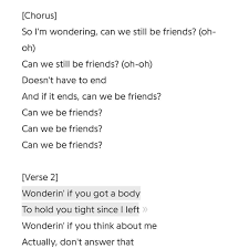 But everything you do is you text them in single sentences and be cryptic, like: Justin Beliebers Auf Twitter The Lyrics Of Friends This Song Would Be Perfect To Prank Your Ex Boyfriend Bestfriend Haha