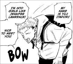 Check spelling or type a new query. Itadori Yuuji Jujutsu Kaisen Jennifer Lawrence Girls Jujutsu Otaku Funny Manga Covers