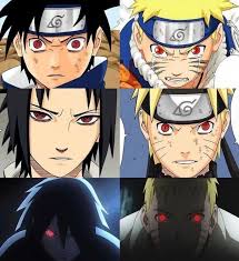 La evolución de Naruto y Sasuke.